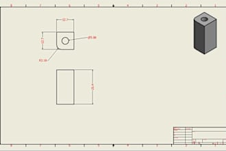 draft mechanical drawing, 2d technical drawing, or engineering drawing