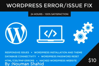 fix wordpress website issues, errors or problems