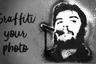 make a graffiti of your photo or logo stencil spray , banksy