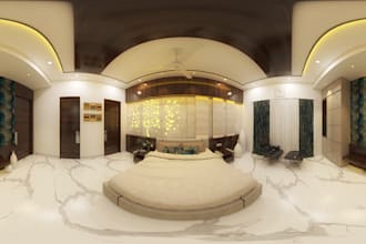 rendering 3d panorama interior and exterior 360 VR