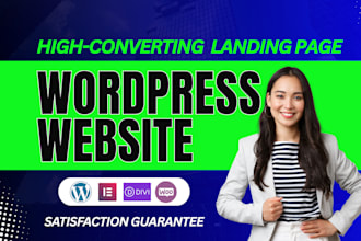 build wordpress landing page design or modern landing page using elementor