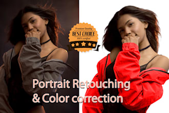 do portrait retouch, color correction, jewelry retouch