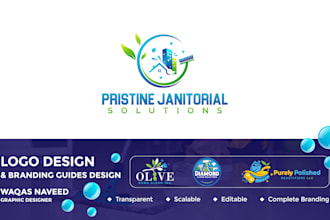 design a janitorial cleaning services logo for your company, business, product