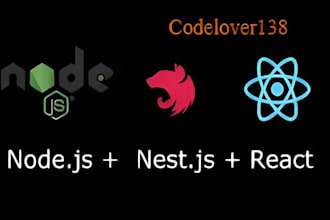develop your customized web application using nest js and react