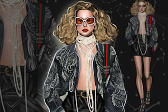 draw fashion illustration in freestyle