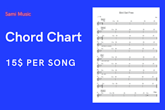 transcribe to chord chart or lead sheet or vocal sheet