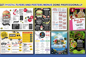 do professional restaurant food menu design, digital menu, menu card