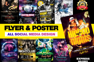 do dj, hip hop, music, event, party flyer, or poster in 12 h