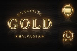 turn your text logo into realistic gold golden 3d effect