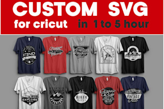 design svg , png, dxf  file for t shirt or mugs in 1 hour