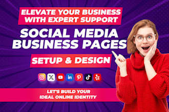 setup social media page and accounts create, facebook business page, x, linkedin