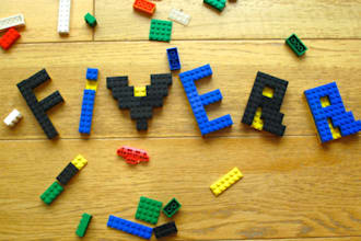 build your company logo, freestyle design in LEGO blocks