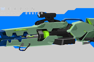 draw mecha helmet, weapon, armor concept
