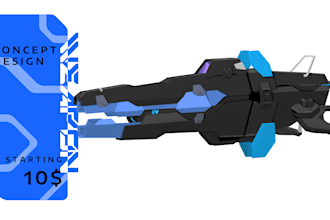 draw mecha helmet, weapon, armor concept
