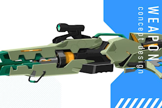 draw mecha helmet, weapon, armor concept