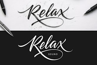 design hand lettering and script typography logo