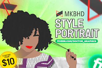 make a flat avatar and portrait in mkbhd style for you