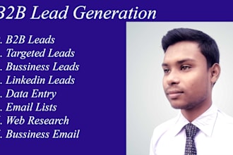 do b2b lead generation,linkedin leads,webresearch,data entry