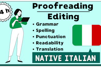 proofread and edit your italian texts and articles