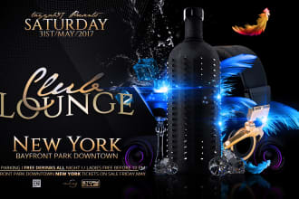 design unique luxury event, party, music, club flyer in 12 h