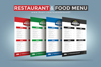 design digital restaurant menu and food menu