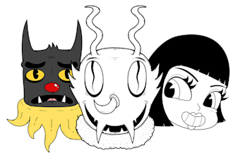 draw a character face like a 30s cartoon or cuphead