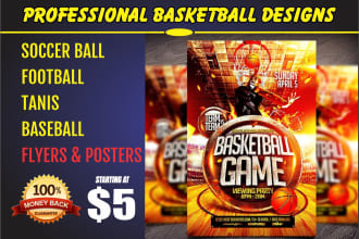 create basketball, baseball soccerball flyer in 15hrs