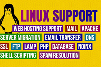 do linux works,webserver administration, webhosting support, migrate, cloud, dns