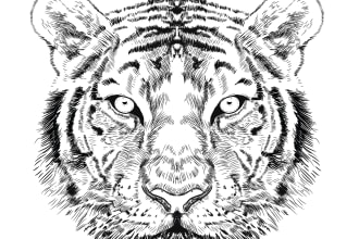 hand drawn wildlife vector animal drawing portrait mascot