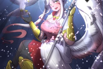 make the extraordinary beautiful anime illustration for you