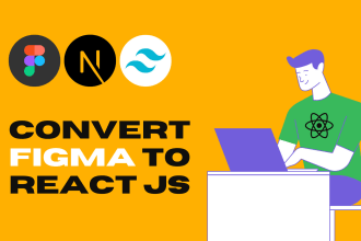 convert figma to react or next js with tailwind CSS or material UI