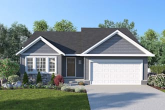 do realistic 3d exterior renders of your house or building