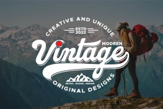 do 2 vintage or retro badge and business logo