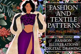 design and illustrate fashion and textile patterns for you