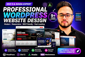 design a professional wordpress website using divi or avada