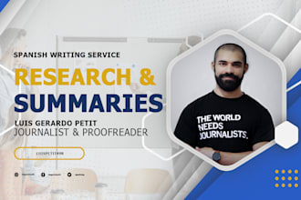 research and summary writing in spanish