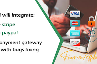 integrate paypal or stripe payment gateway with the new sca rule 3d secure