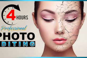 do any photoshop edit and photo retouching within 4 hours