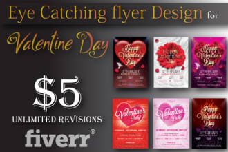 design eye catching flyer for valentine day