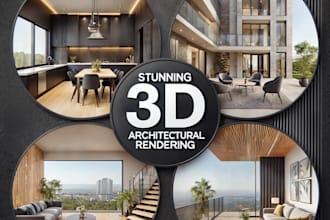 design and render 3d commercial interior