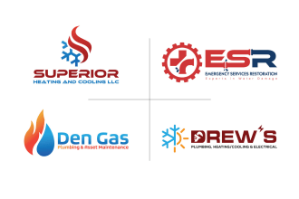 design hvac oil gas plumbing energy industrial business logo