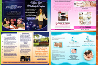 design tri fold or bi fold or multi page brochures and each page will charge