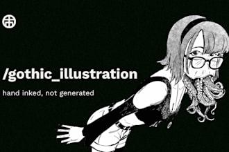 draw a gothic black and white ink illustration