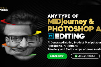 create and fix ai model using midjourney, photoshop ai