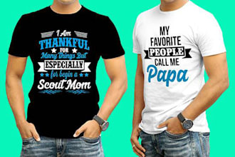 do custom typography  tshirt designs for you