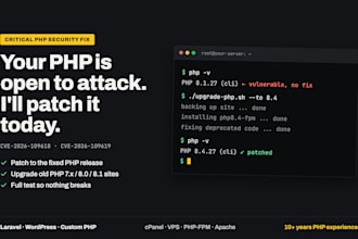 patch the php2shell PHP vulnerability and upgrade PHP