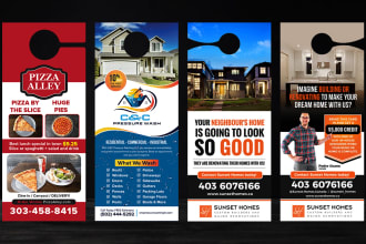 design door hanger and rack card within 10 hours