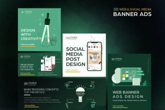 design multi size google banner ads, website slider
