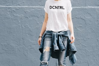 advertise your logo on stylish model t shirt
