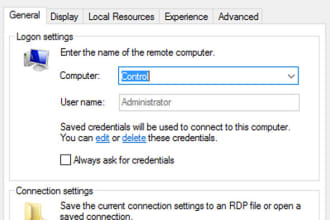 configure remote desktop connection and VPN